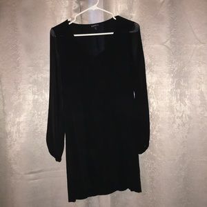 Express Black Dress with Sheer Sleeves